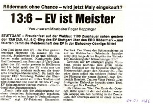 EV Stuttgart Saison ab 1986-> 16 Bilder
